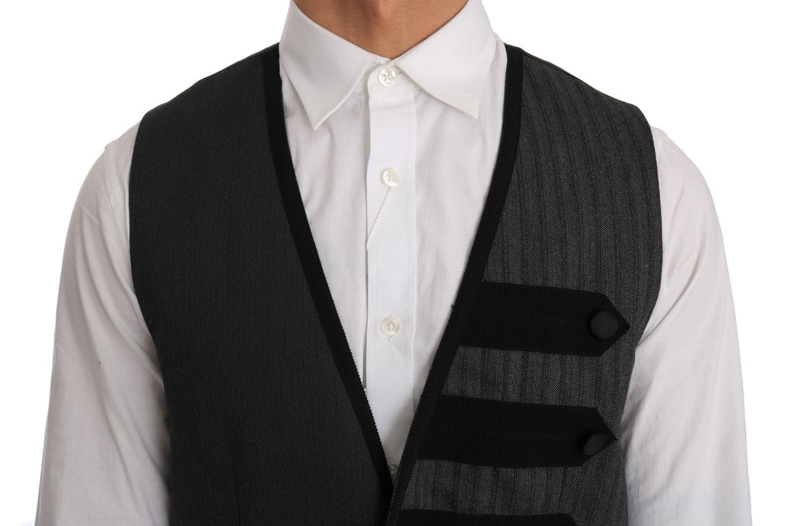 Dolce &amp; Gabbana Gilet formel élégant à motif Torrero gris