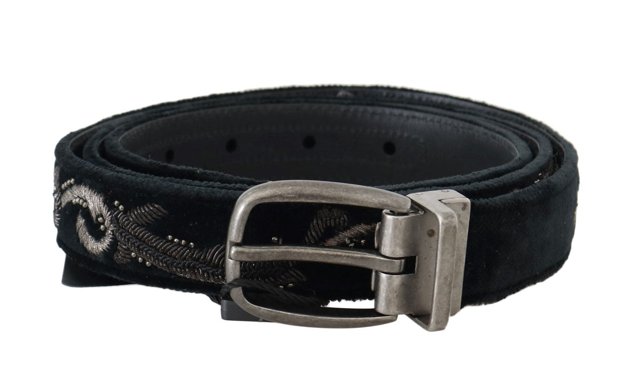 Dolce &amp; Gabbana Ceinture élégante en cuir de coton noir pour homme