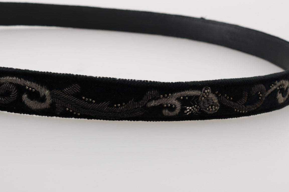 Dolce &amp; Gabbana Ceinture élégante en cuir de coton noir pour homme