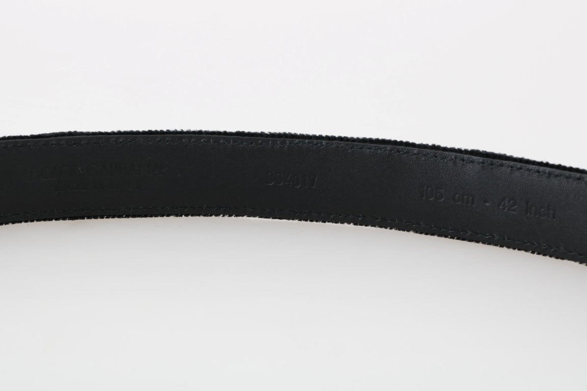 Dolce &amp; Gabbana Ceinture élégante en cuir de coton noir pour homme