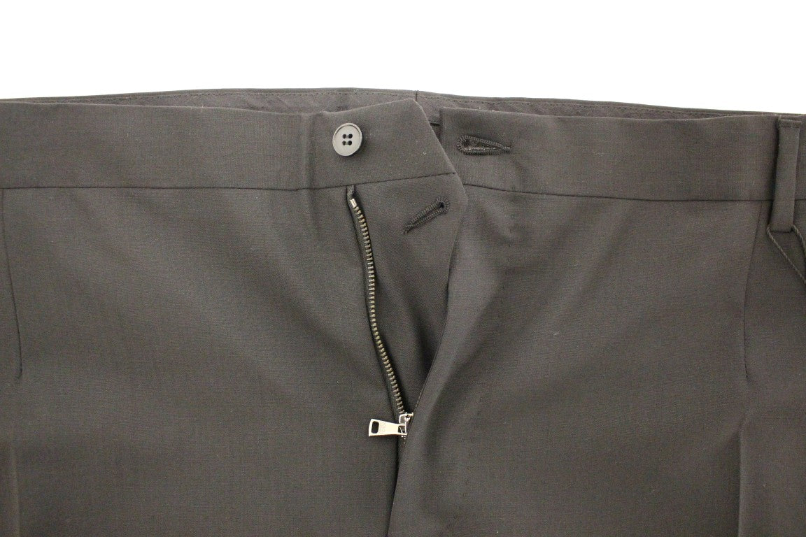 Dolce & Gabbana Elegant Pleated Black Wool Trousers