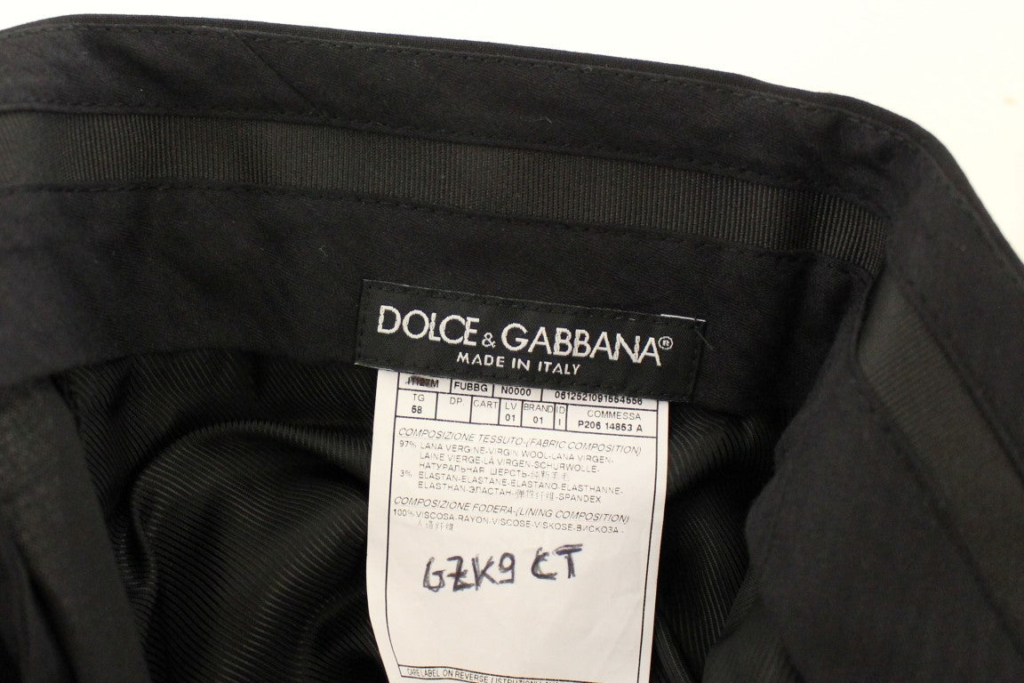 Dolce &amp; Gabbana Pantalon élégant en laine noire plissée