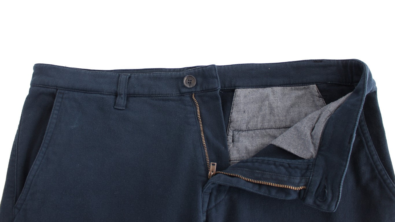 GF Ferre Pantalon chino stretch en coton bleu élégant