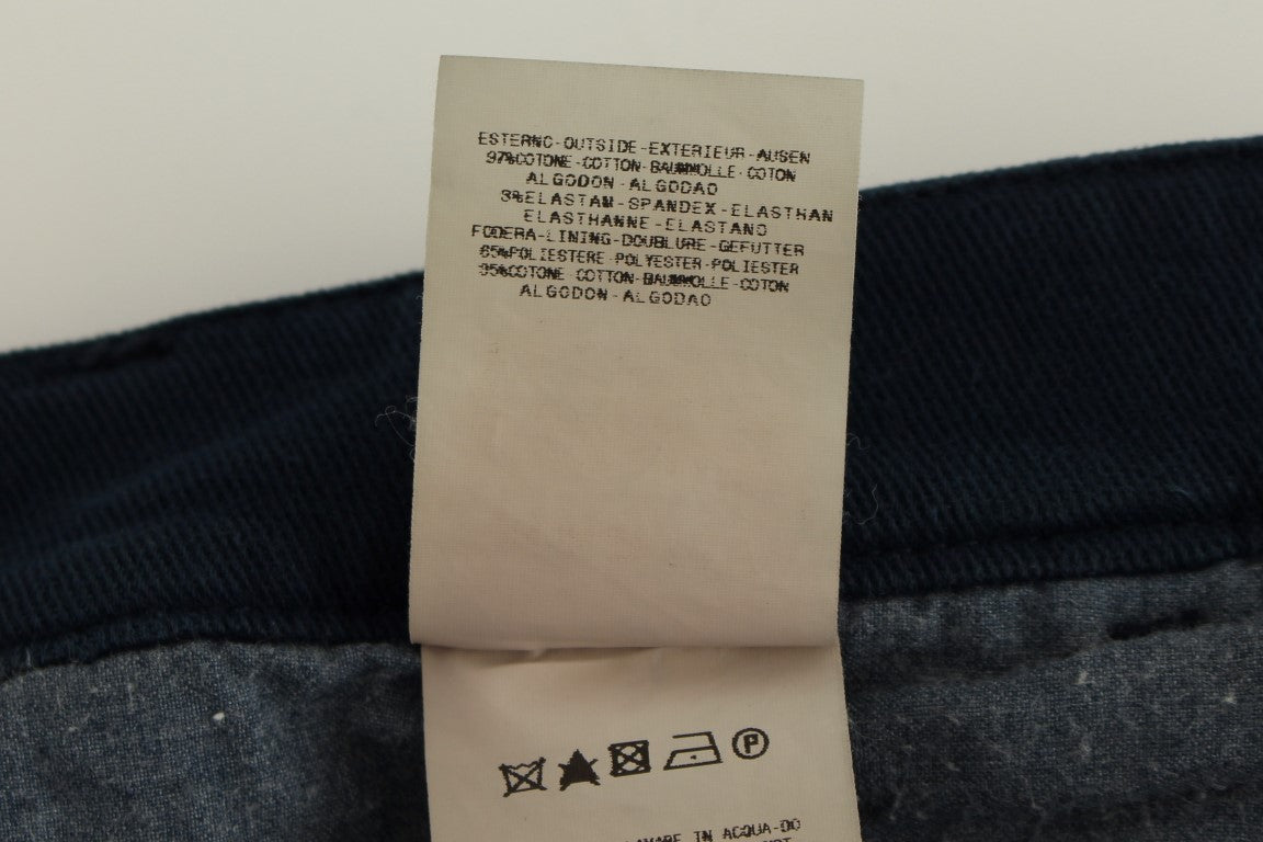 GF Ferre Pantalon chino stretch en coton bleu élégant