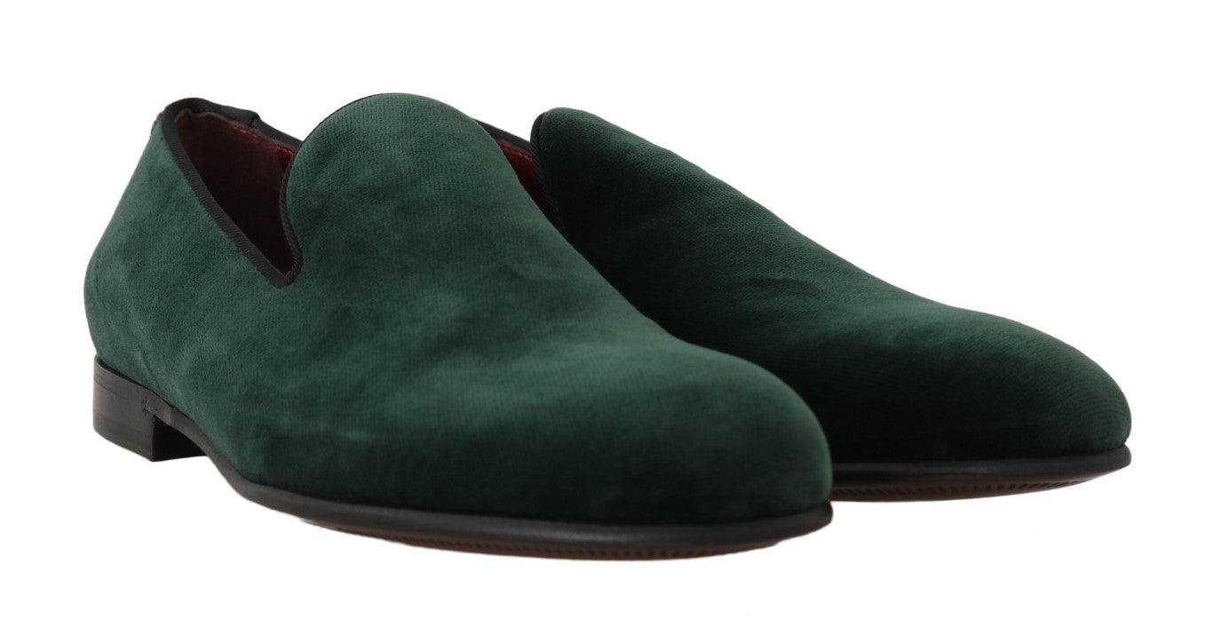 Dolce &amp; Gabbana Mocassins à enfiler en daim verts élégants