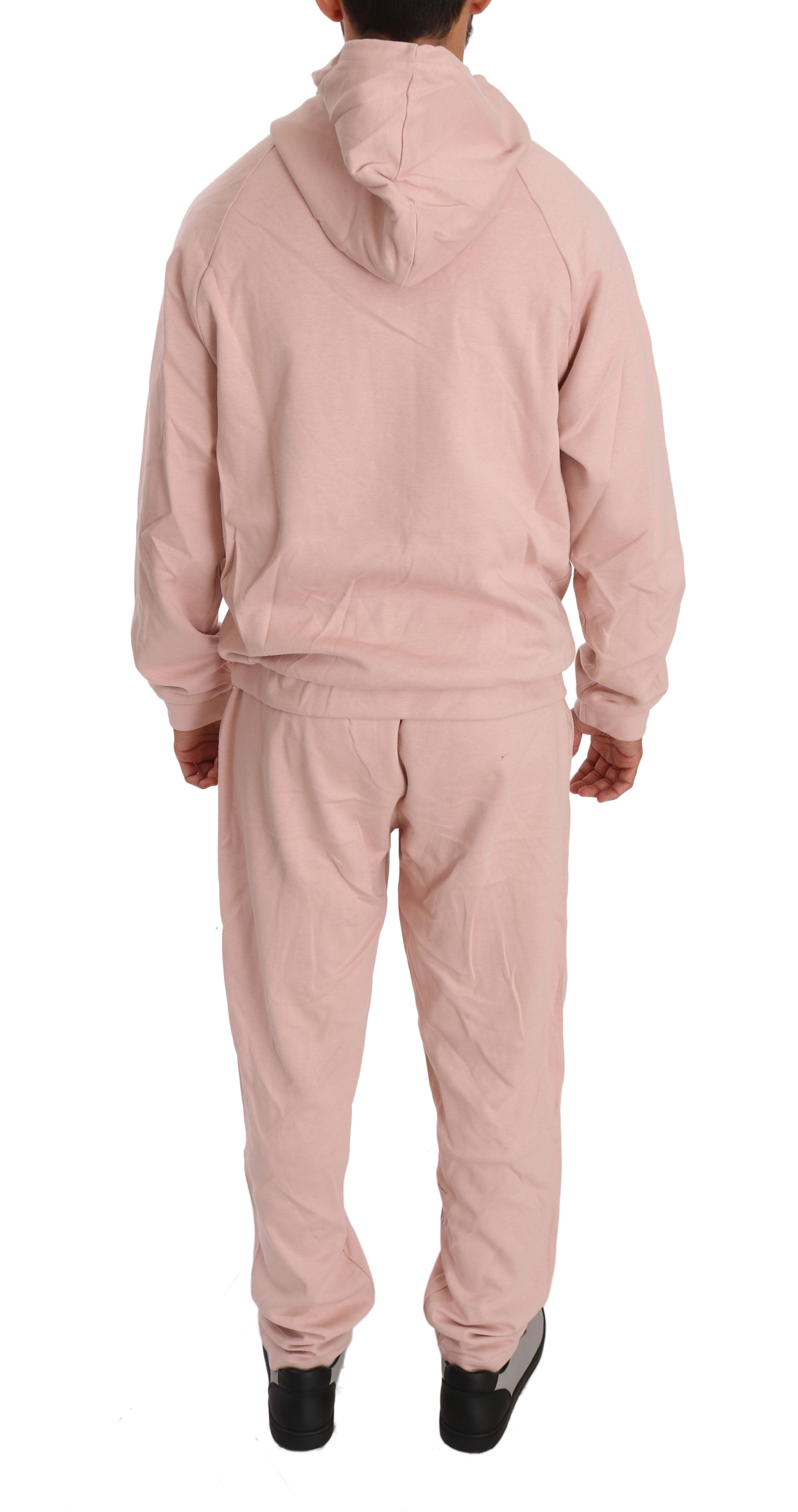 Billionaire Italian Couture Elegant Pink Cotton Sweatsuit Luxury Comfort