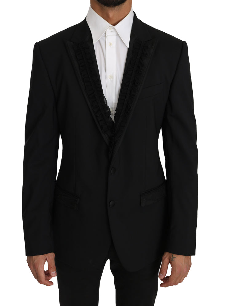 Dolce &amp; Gabbana Veste blazer noire élégante coupe slim Martini