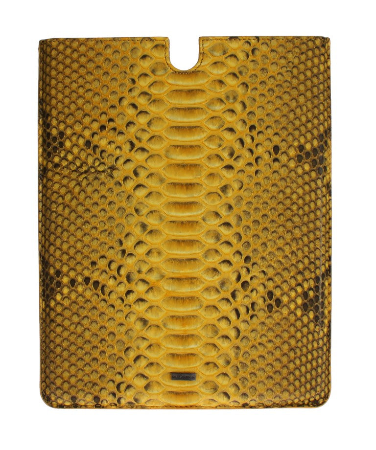 Étui pour tablette élégant en peau de serpent Python Dolce &amp; Gabbana en jaune