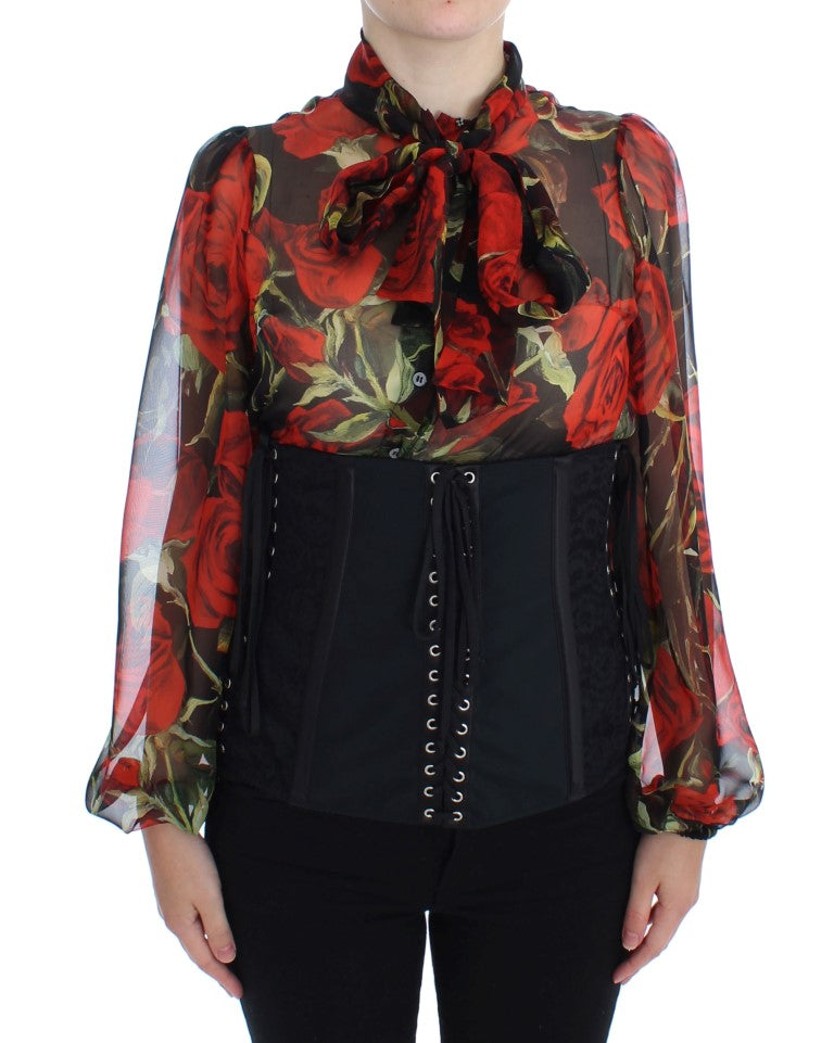 Dolce &amp; Gabbana Ceinture corset en brocart floral noir élégante