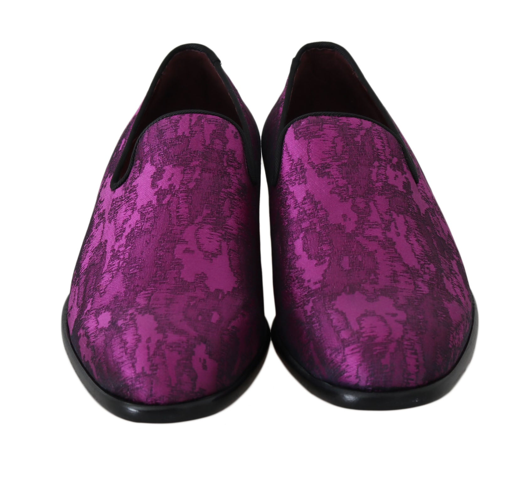 Dolce &amp; Gabbana Mocassins élégants en mélange de soie et de laine en violet