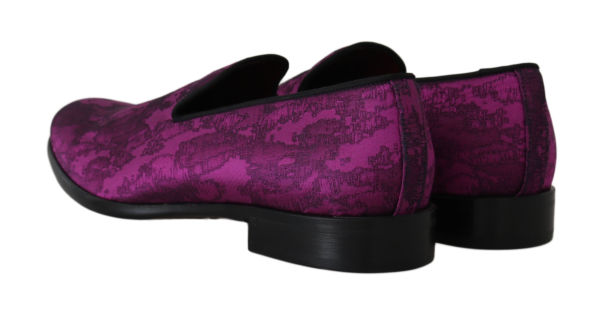 Dolce &amp; Gabbana Mocassins élégants en mélange de soie et de laine en violet