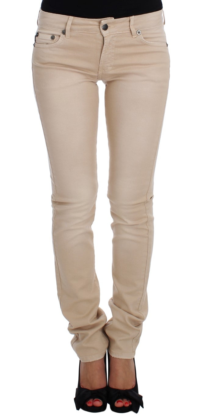 Cavalli Jean slim stretch en coton beige