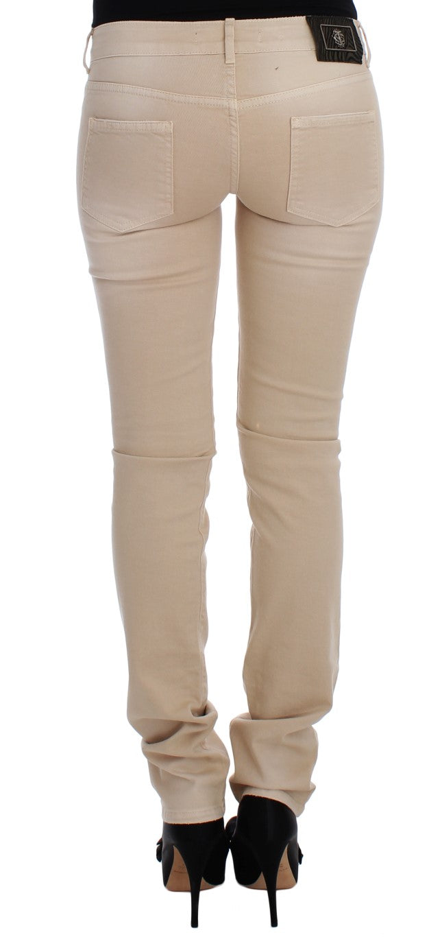 Cavalli Jean slim stretch en coton beige