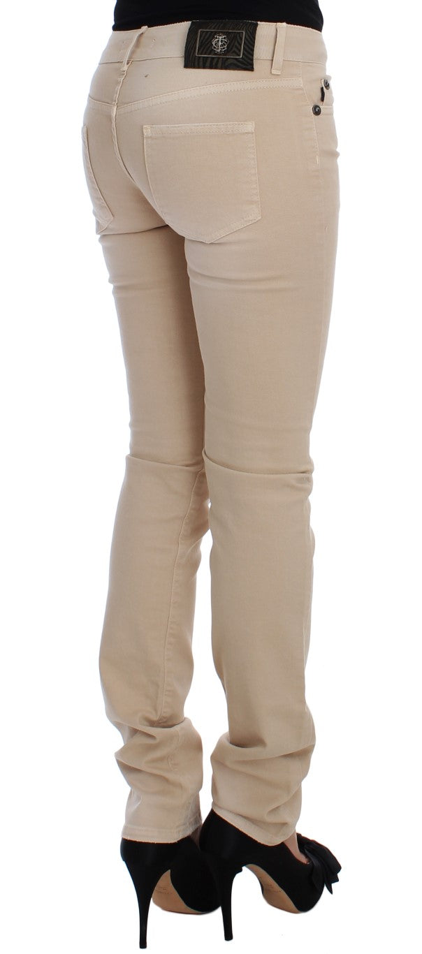 Cavalli Jean slim stretch en coton beige