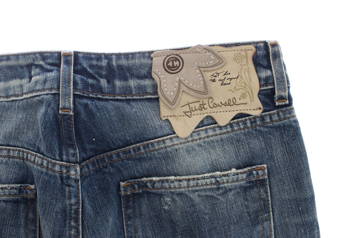 Cavalli - Jean évasé élégant en denim bleu