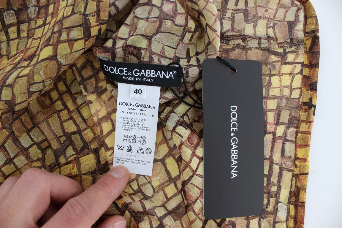 Dolce &amp; Gabbana Blouse en soie à imprimé mosaïque sicilienne