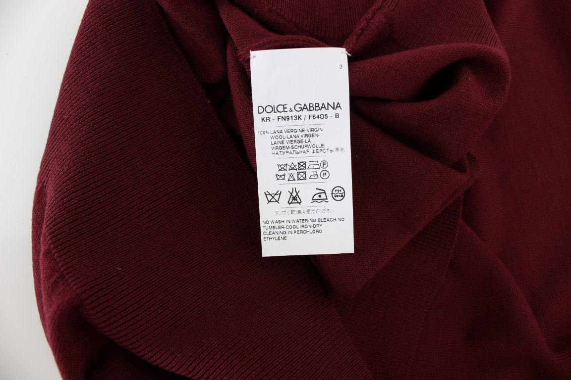 Dolce &amp; Gabbana Gilet pull sans manches en laine rouge élégant