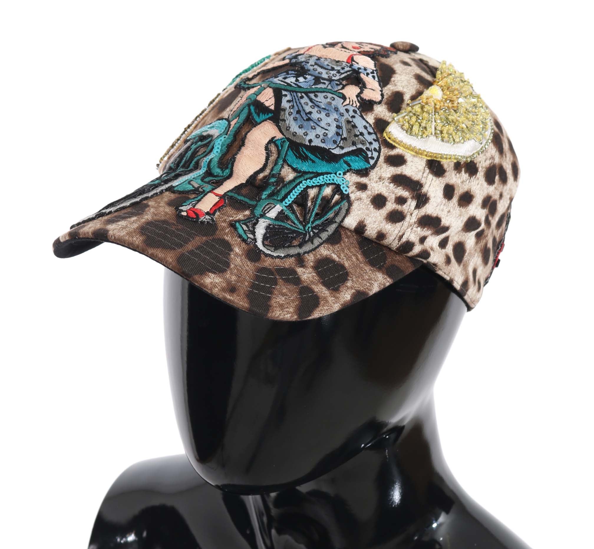 Dolce &amp; Gabbana Casquette de baseball léopard à paillettes élégante