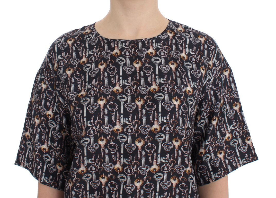 Dolce &amp; Gabbana Enchanted Sicily Blouse en soie avec imprimé clé