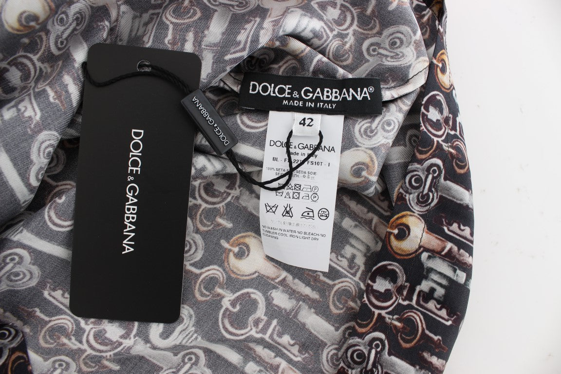 Dolce &amp; Gabbana Enchanted Sicily Blouse en soie avec imprimé clé