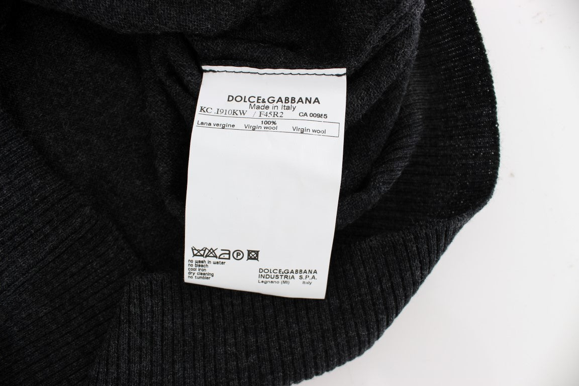 Dolce &amp; Gabbana Pull cardigan en laine gris élégant