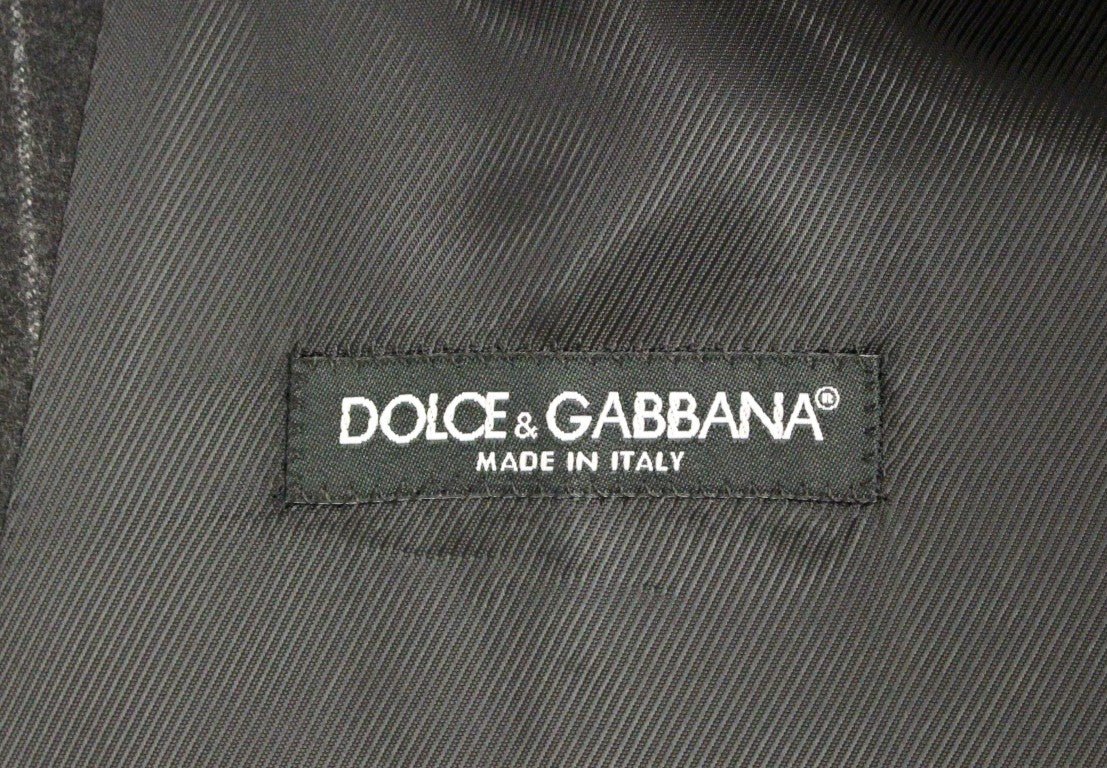 Dolce &amp; Gabbana Gilet élégant en laine à rayures grises