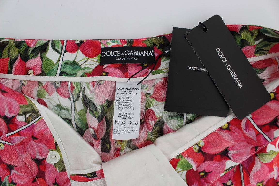 Dolce &amp; Gabbana Pantalon capri en soie fleurie multicolore