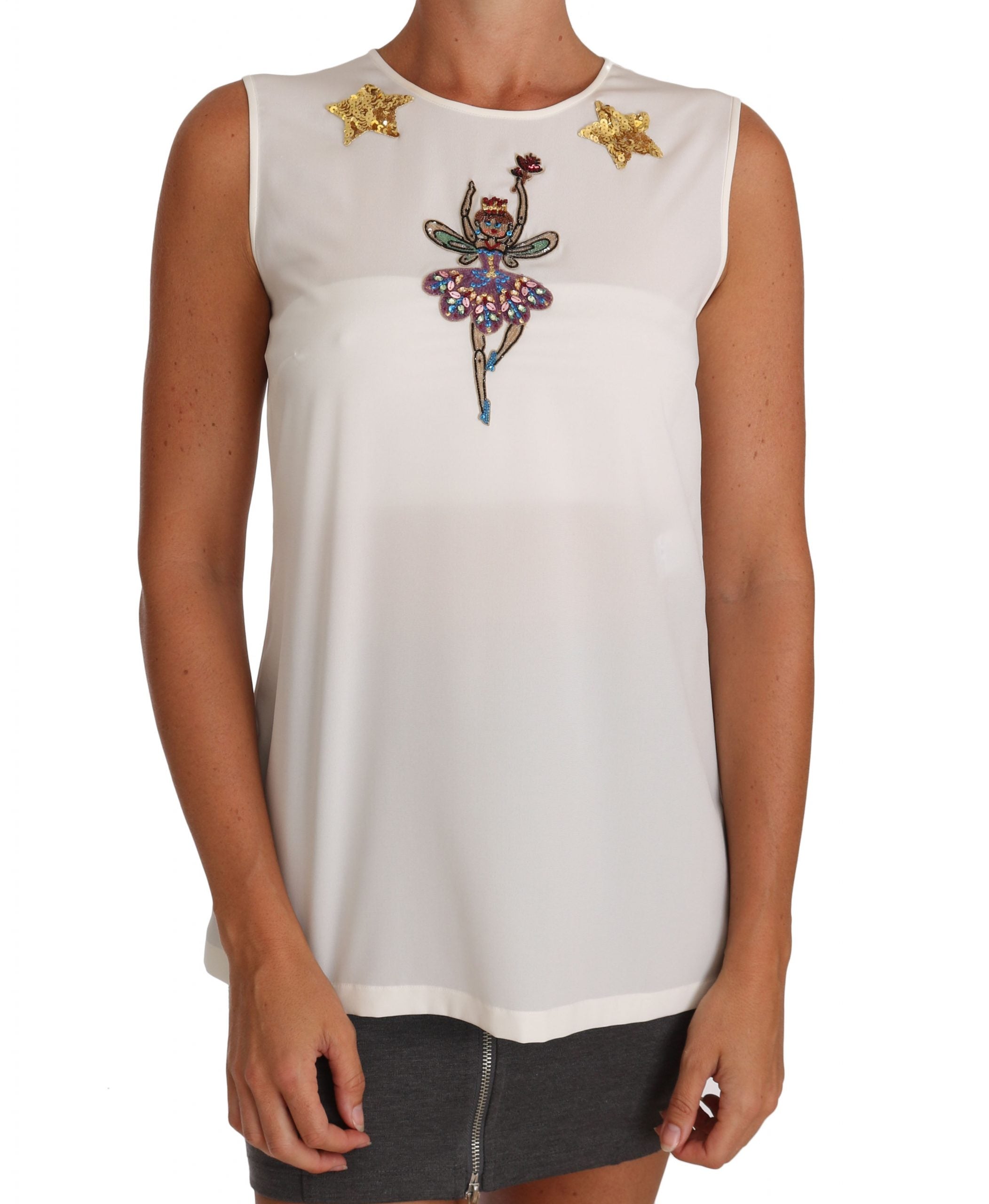 Dolce &amp; Gabbana Blouse en soie ornée de cristaux Enchanted