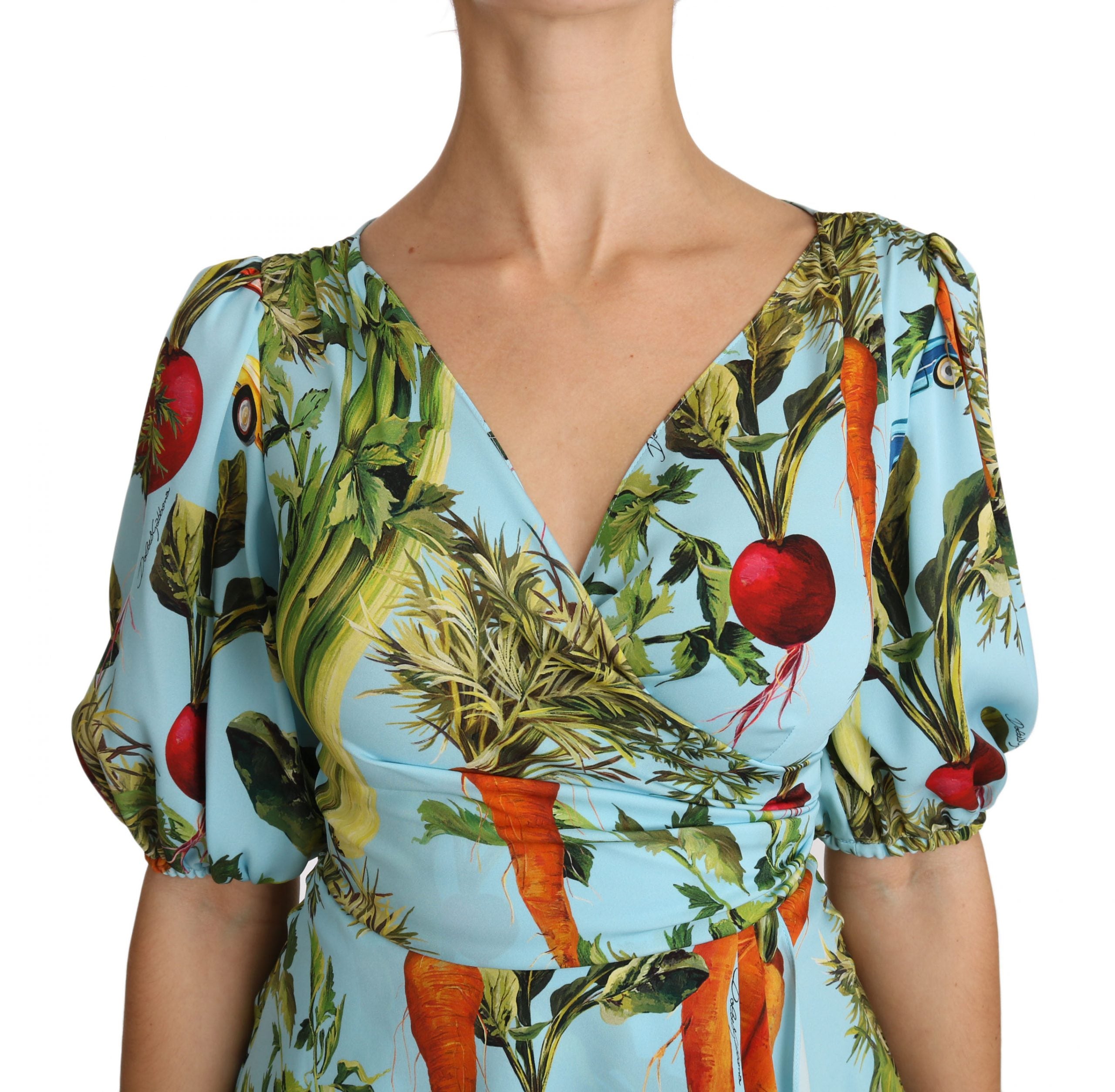 Dolce & Gabbana Vegetable Print Silk Top Extravaganza