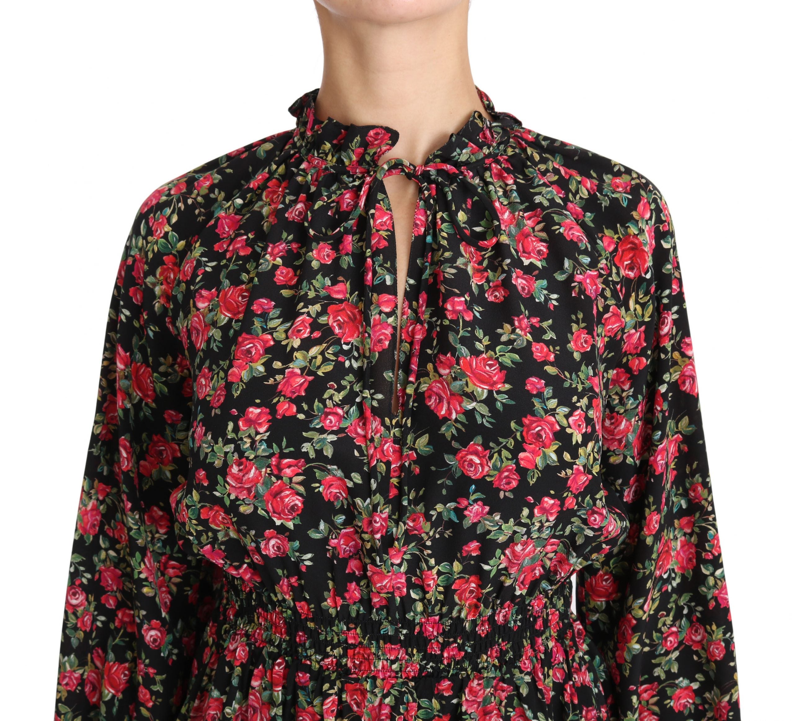 Dolce &amp; Gabbana Chemise élégante en soie florale noire