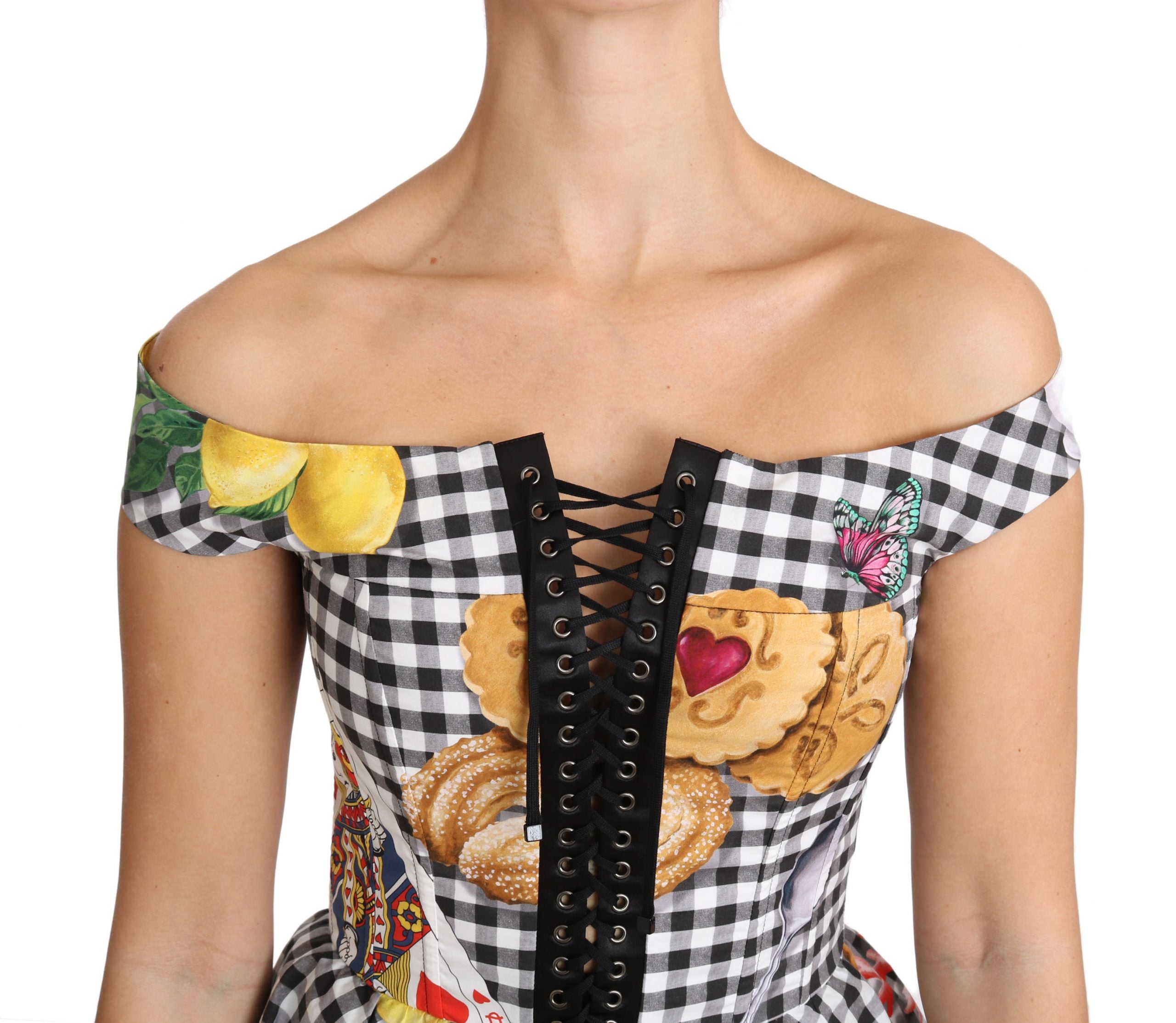 Dolce &amp; Gabbana Chic Chemisier haut corset à carreaux