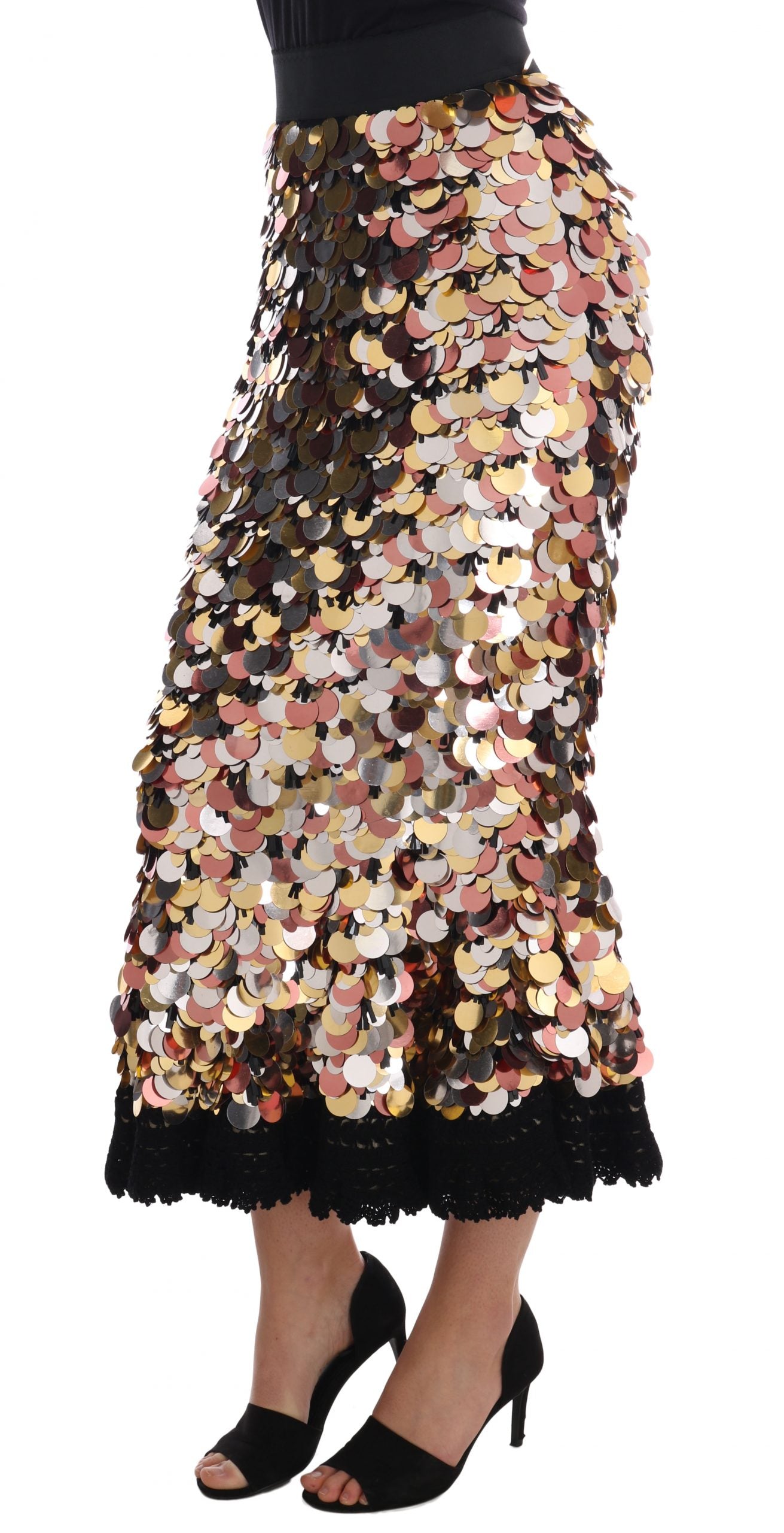 Dolce &amp; Gabbana Jupe crayon taille haute ornée de sequins