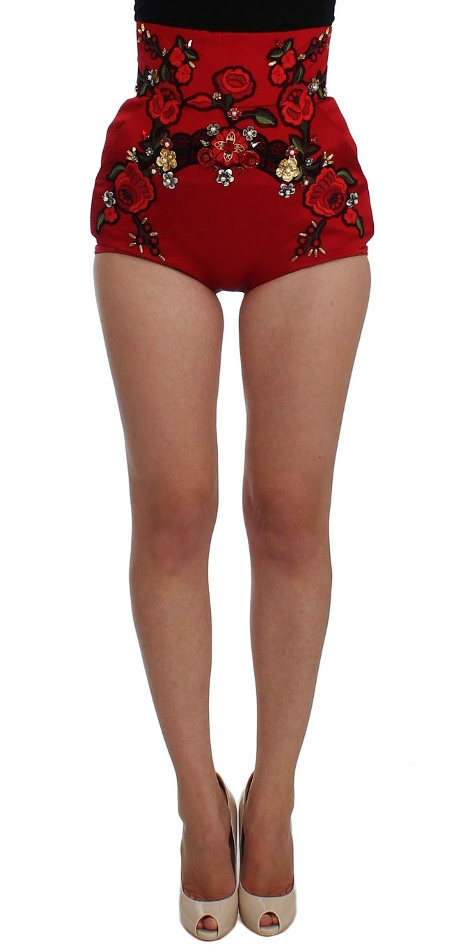 Dolce &amp; Gabbana Short en soie orné de cristaux Enchanted Sicily