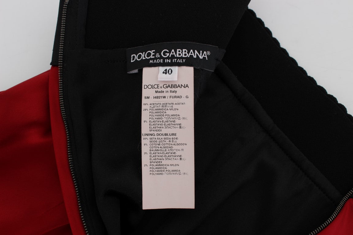 Dolce &amp; Gabbana Jupe taille haute en dentelle rouge élégante