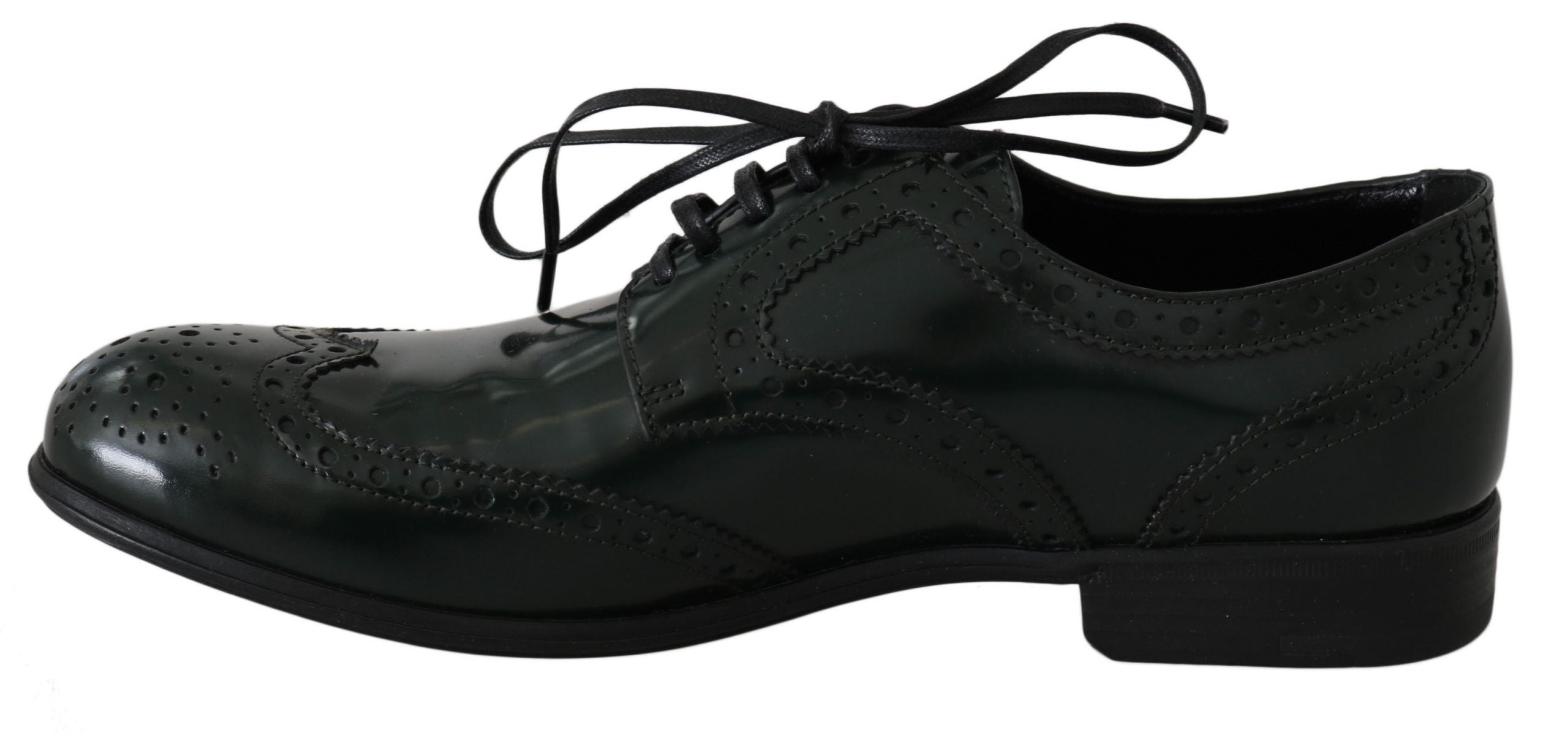 Dolce &amp; Gabbana Élégantes Brogues vertes Oxford Wingtip Flats