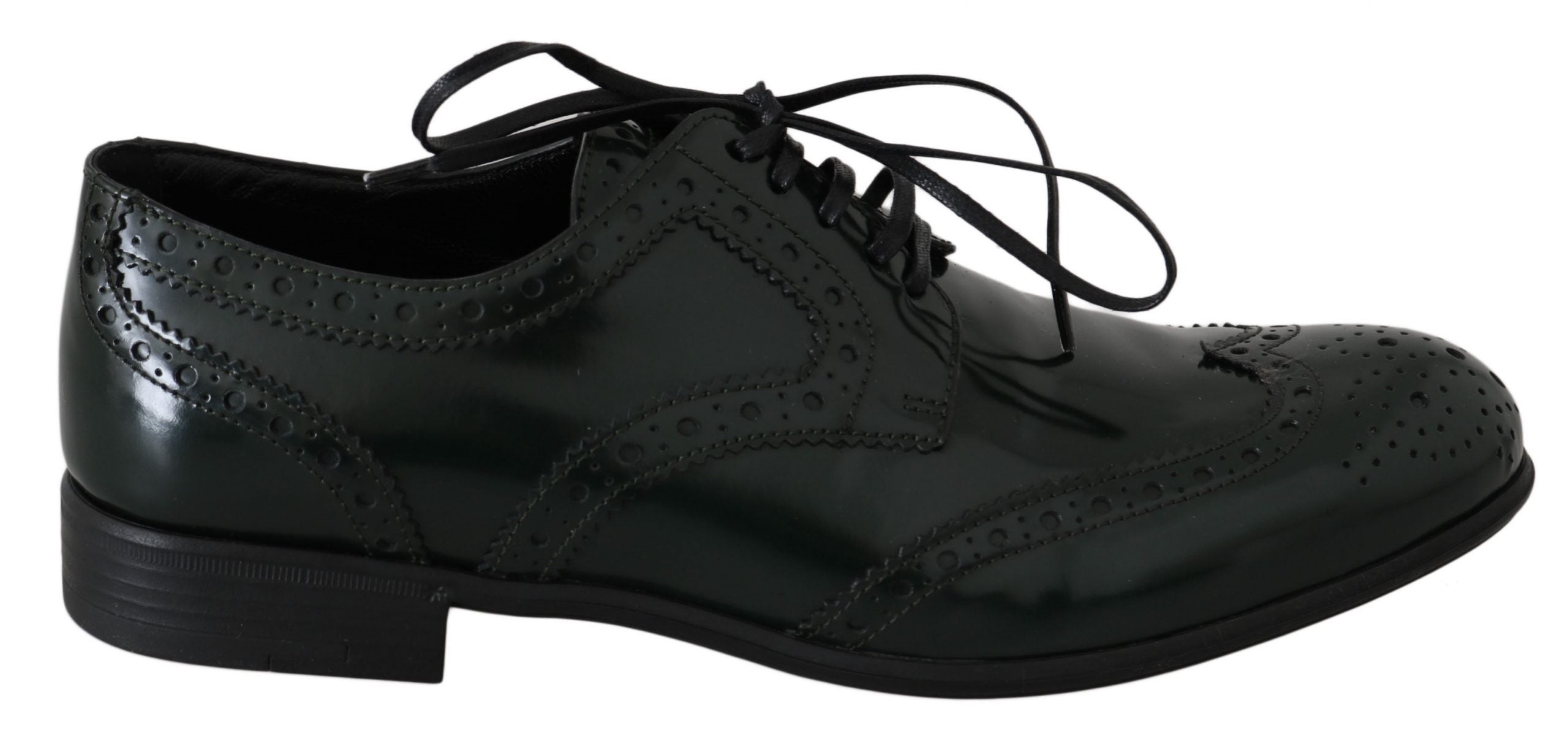 Dolce &amp; Gabbana Élégantes Brogues vertes Oxford Wingtip Flats