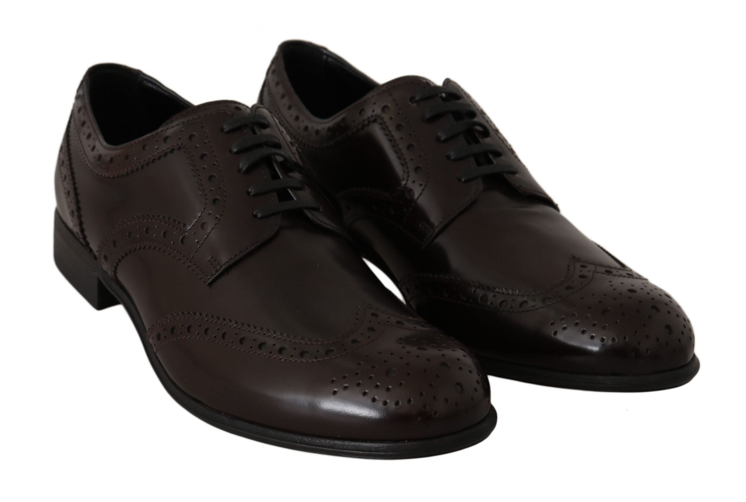 Dolce &amp; Gabbana Élégantes chaussures plates Oxford en cuir marron