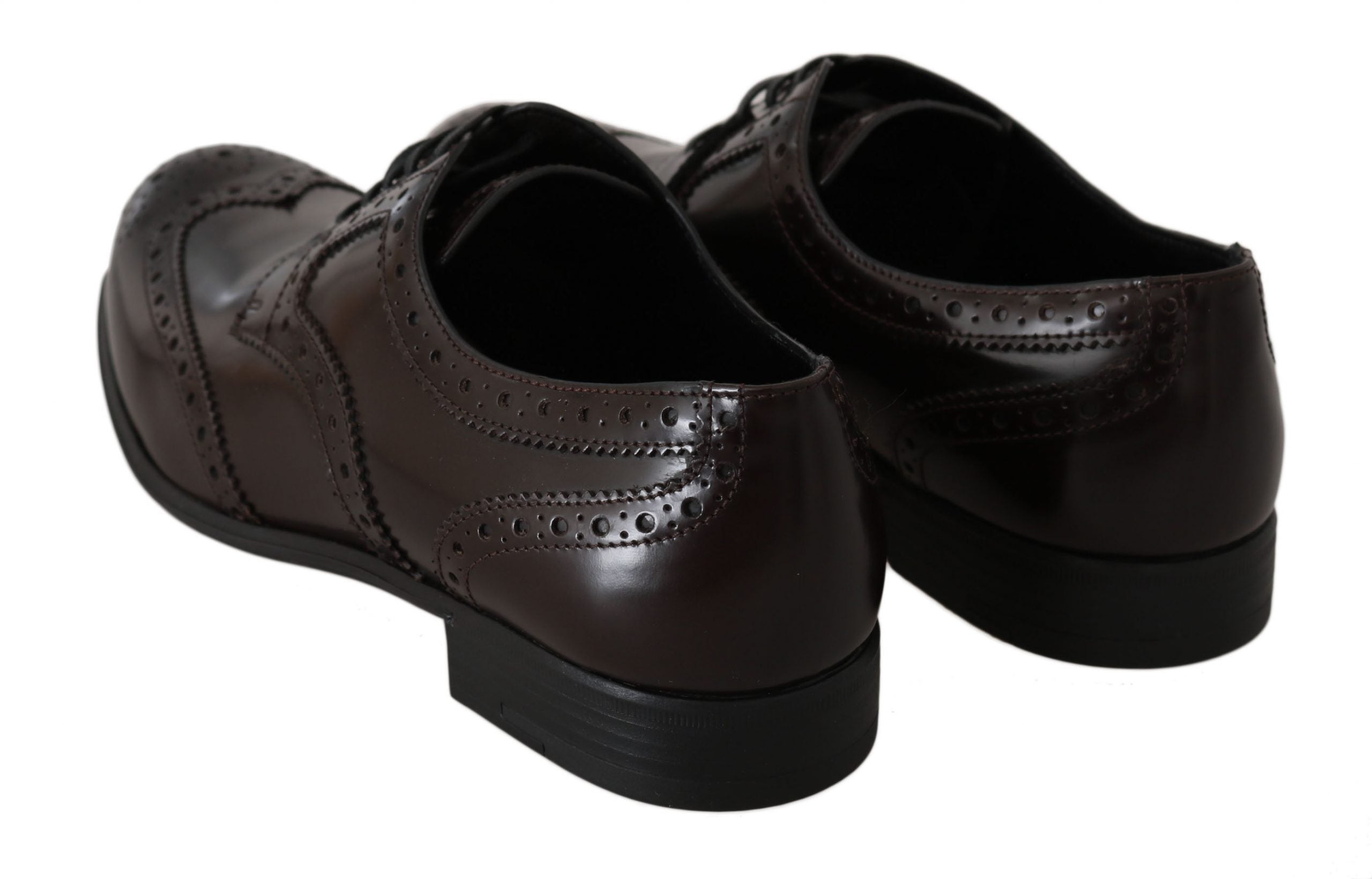 Dolce &amp; Gabbana Élégantes chaussures plates Oxford en cuir marron