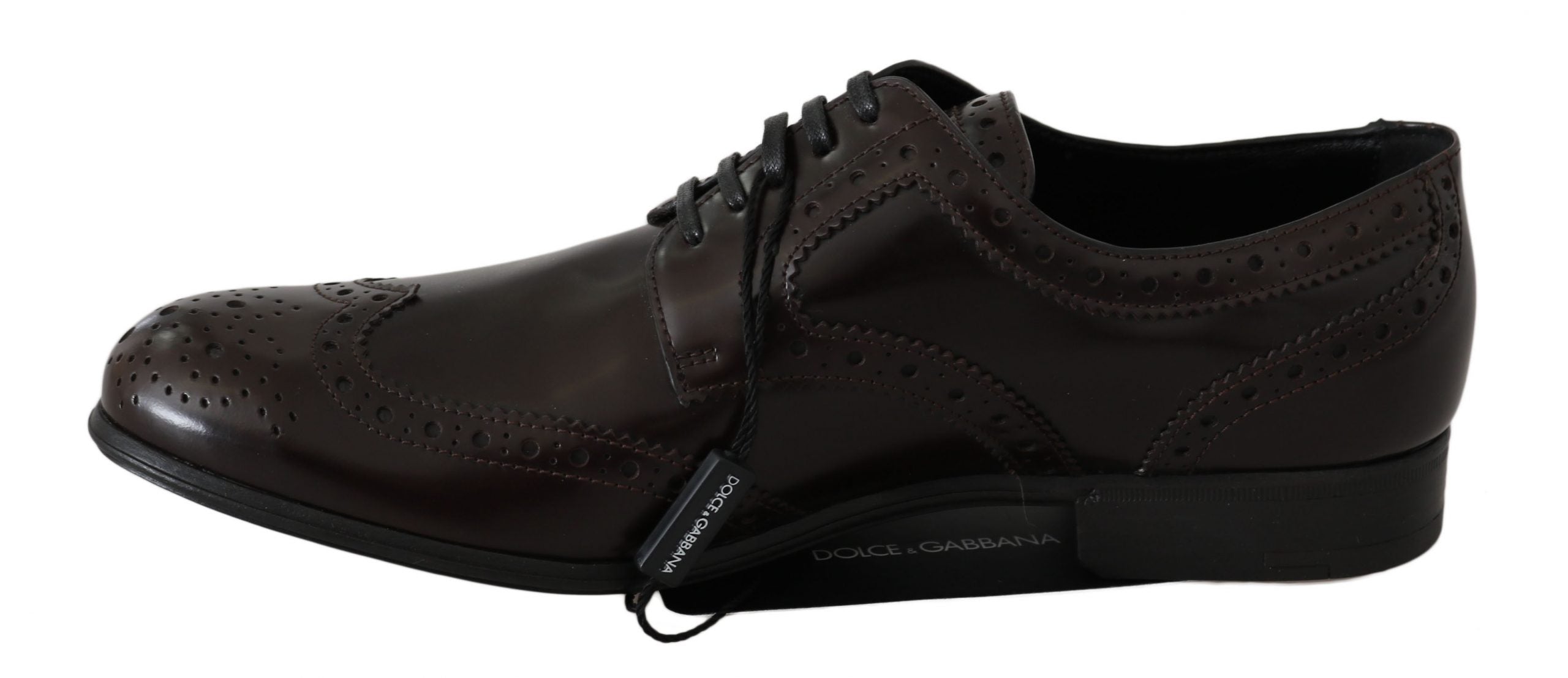 Dolce &amp; Gabbana Élégantes chaussures plates Oxford en cuir marron