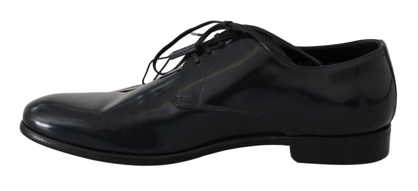 Dolce &amp; Gabbana élégantes chaussures derby en cuir bleu foncé