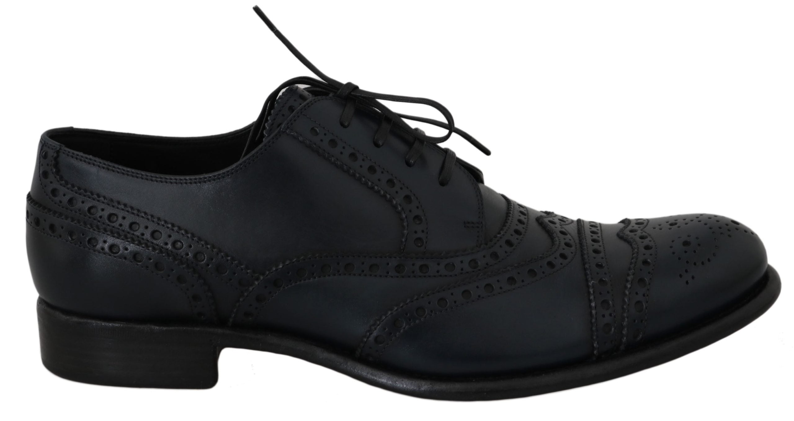 Dolce &amp; Gabbana Chaussures Derby élégantes en cuir bleu à bout d'aile