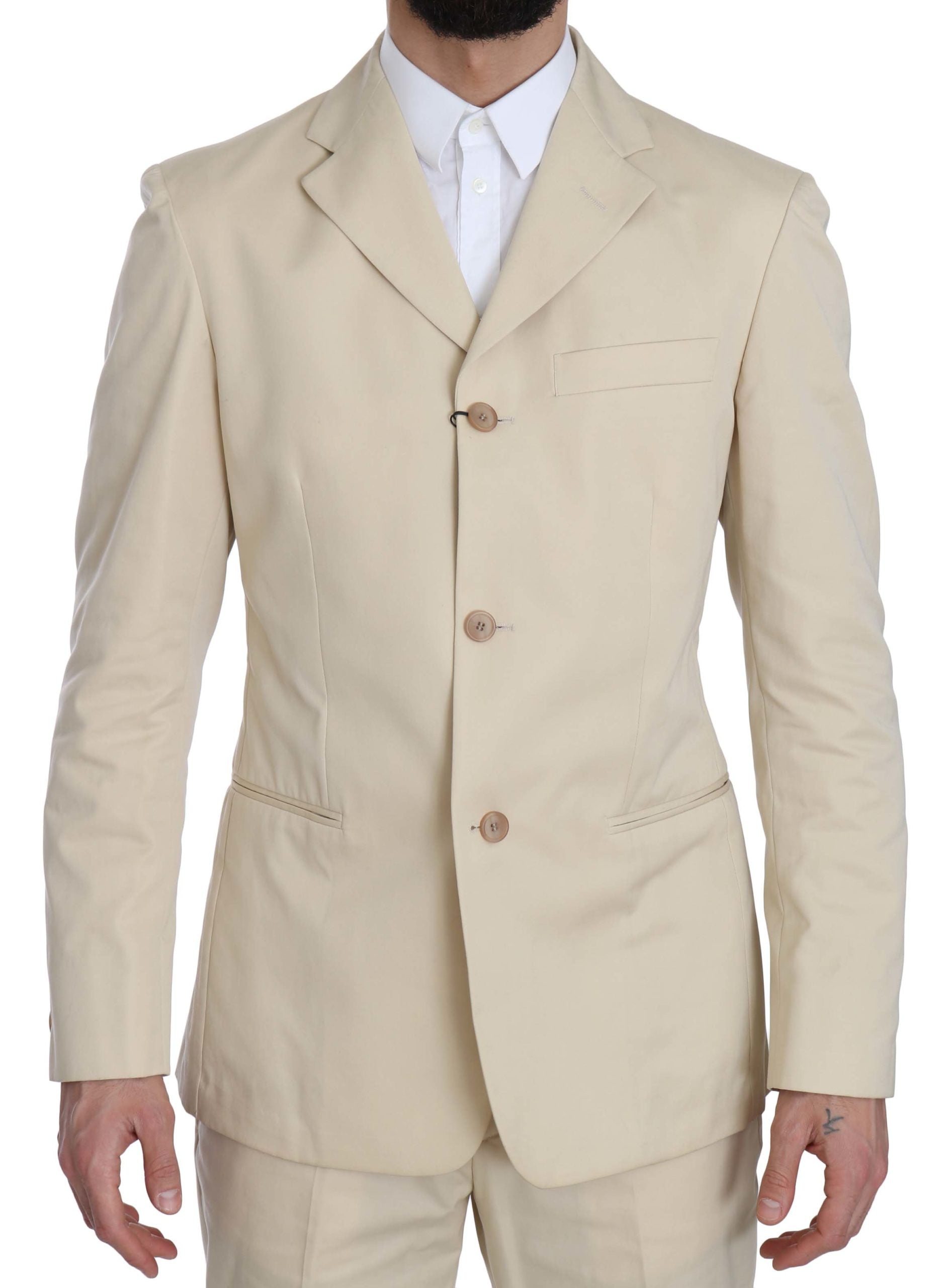 Costume deux pièces beige Romeo Gigli à l'élégance classique