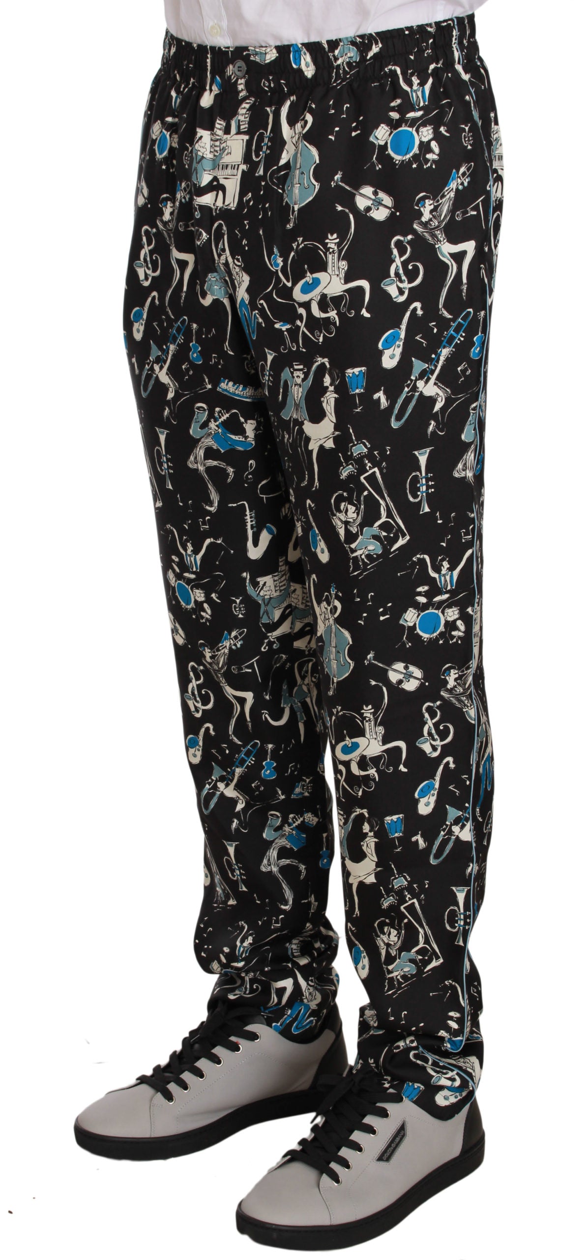 Dolce & Gabbana Elegant Silk Lounge Pants with Unique Print