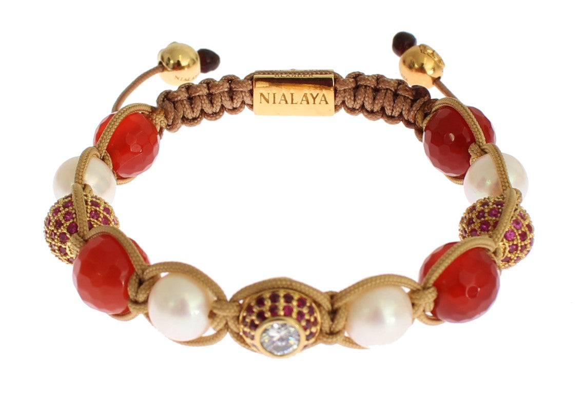 Nialaya Bracelet de pierres précieuses fabriqué à la main exquis