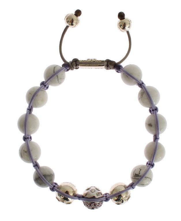 Nialaya Bracelet élégant en argent violet CZ et howlite