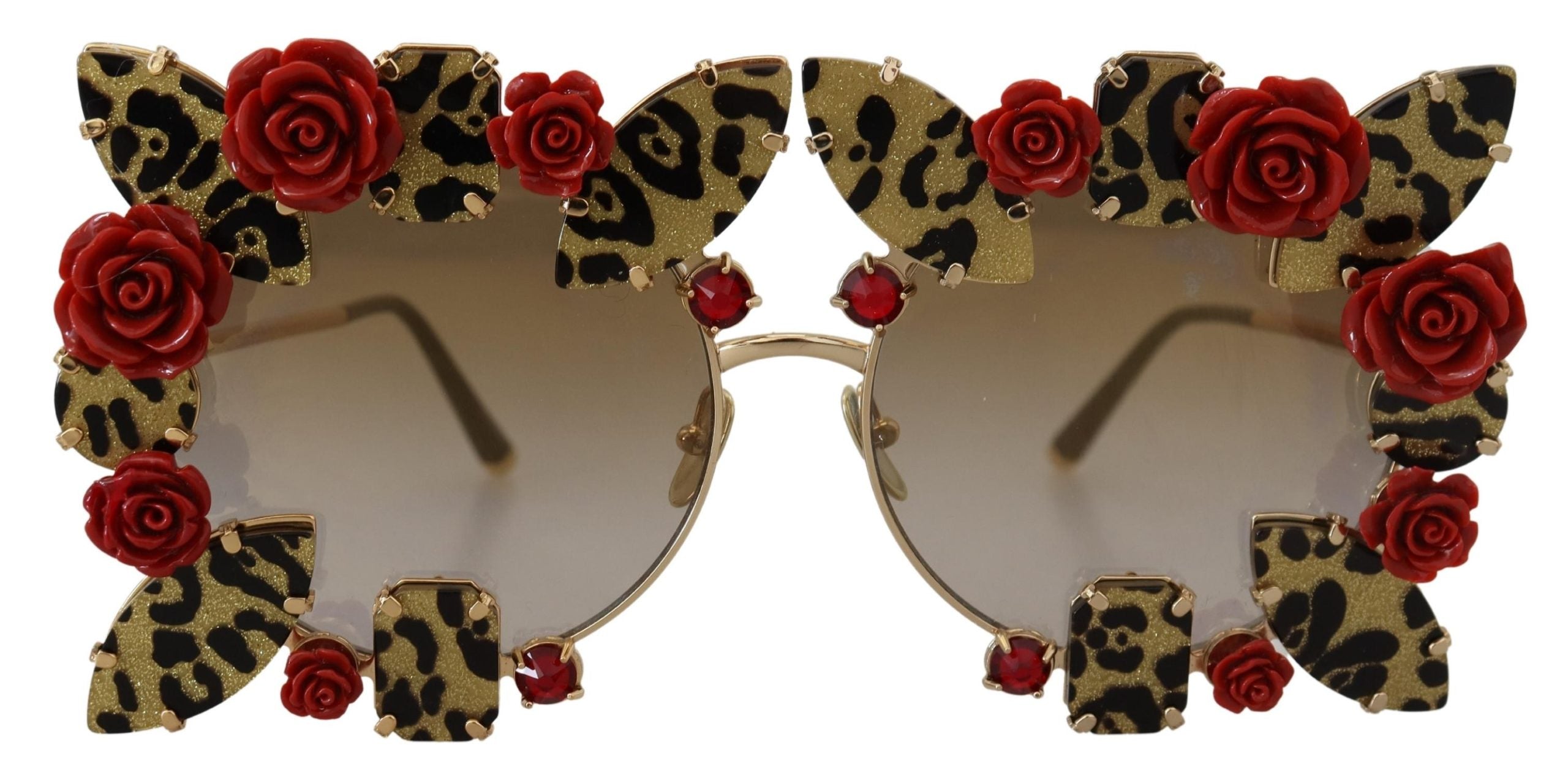 Dolce &amp; Gabbana Lunettes de soleil rondes élégantes ornées de roses