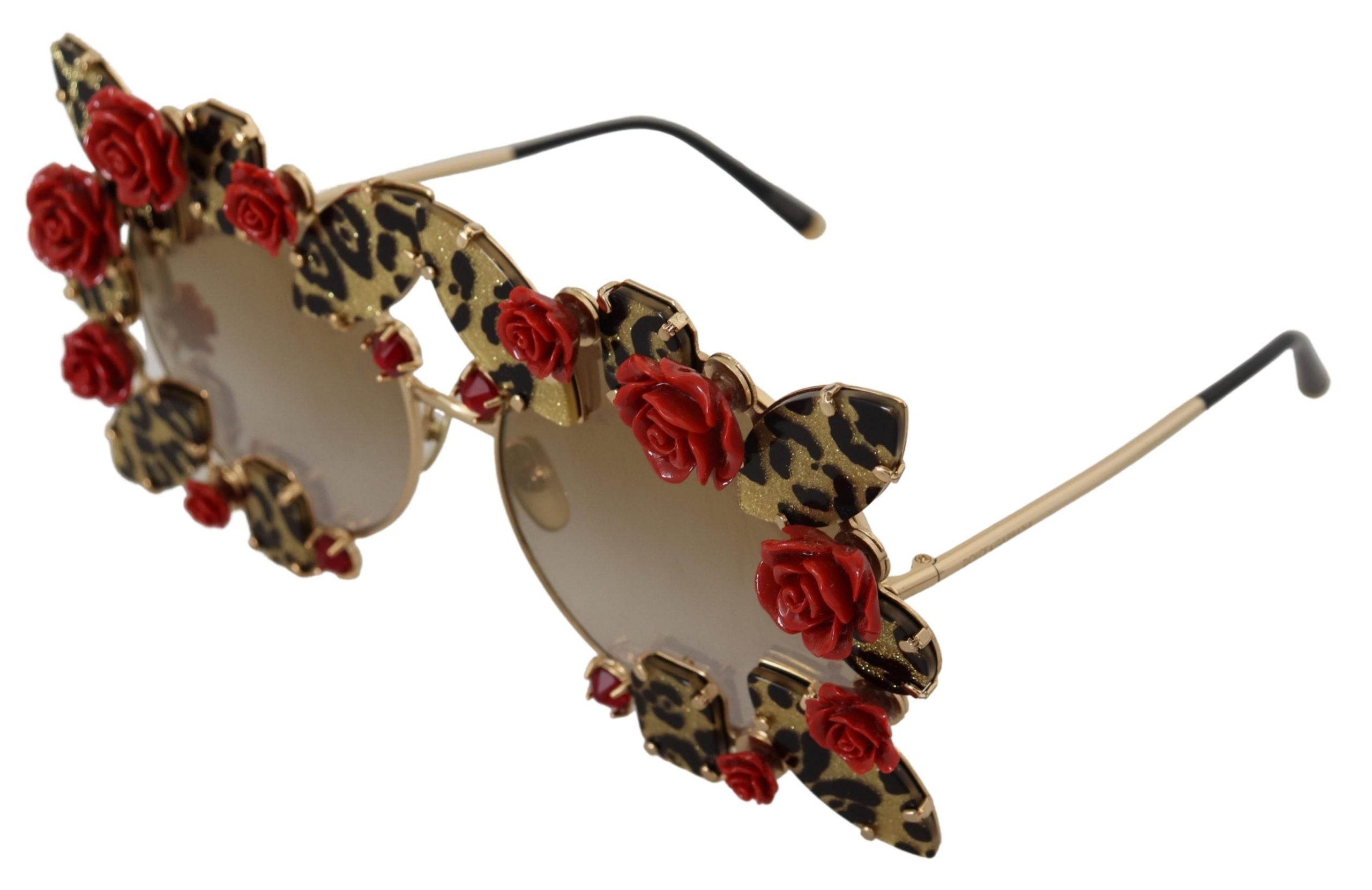 Dolce &amp; Gabbana Lunettes de soleil rondes élégantes ornées de roses