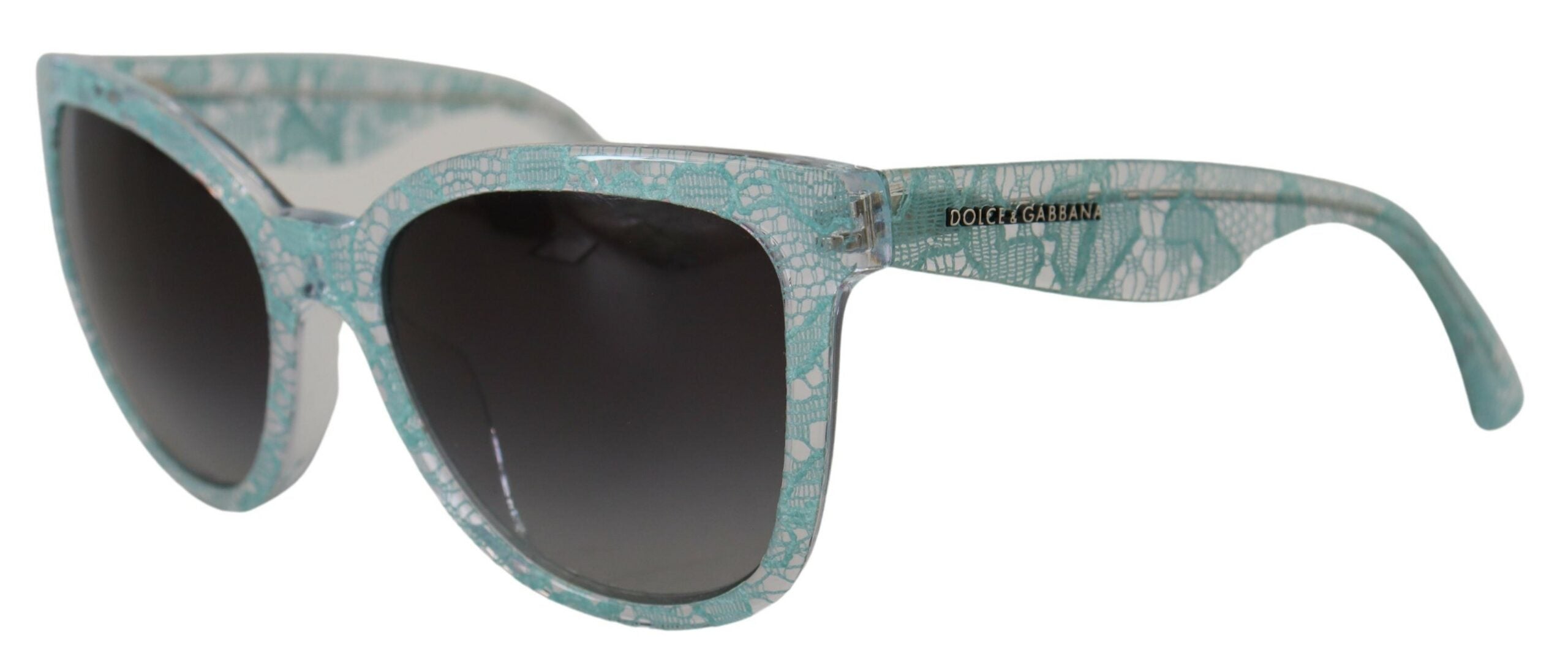 Dolce &amp; Gabbana Lunettes de soleil élégantes avec détails en dentelle bleue