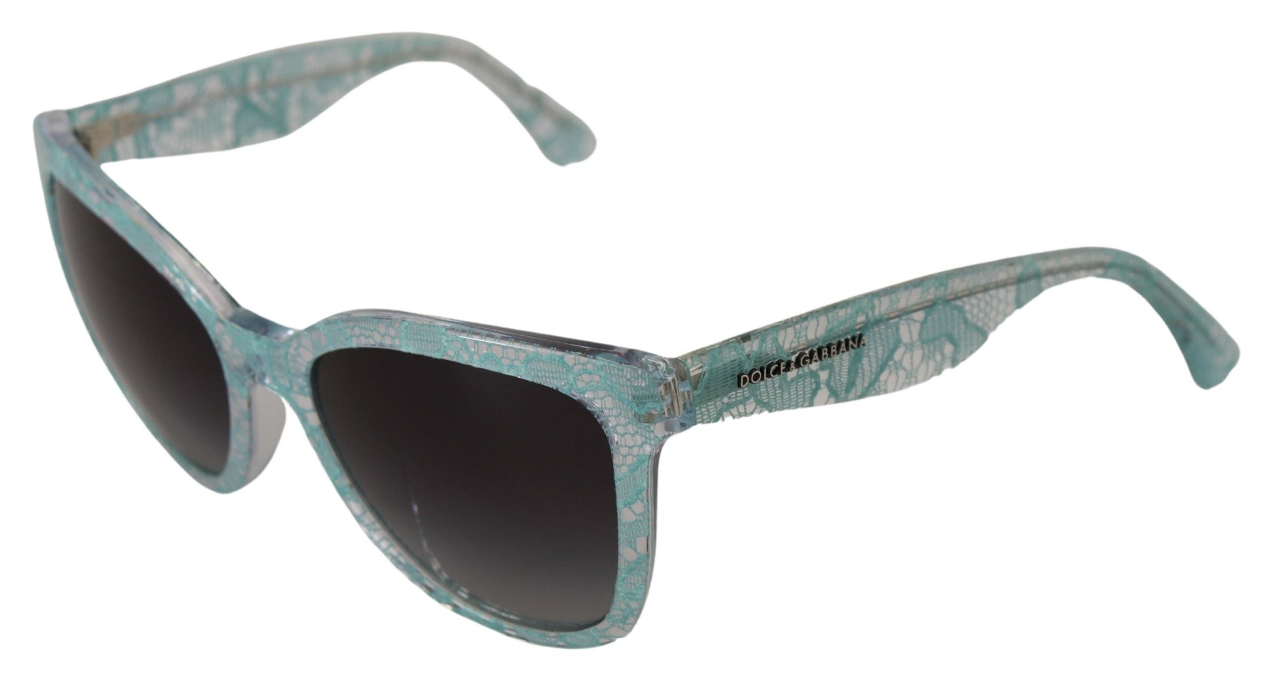 Dolce &amp; Gabbana Lunettes de soleil élégantes avec détails en dentelle bleue