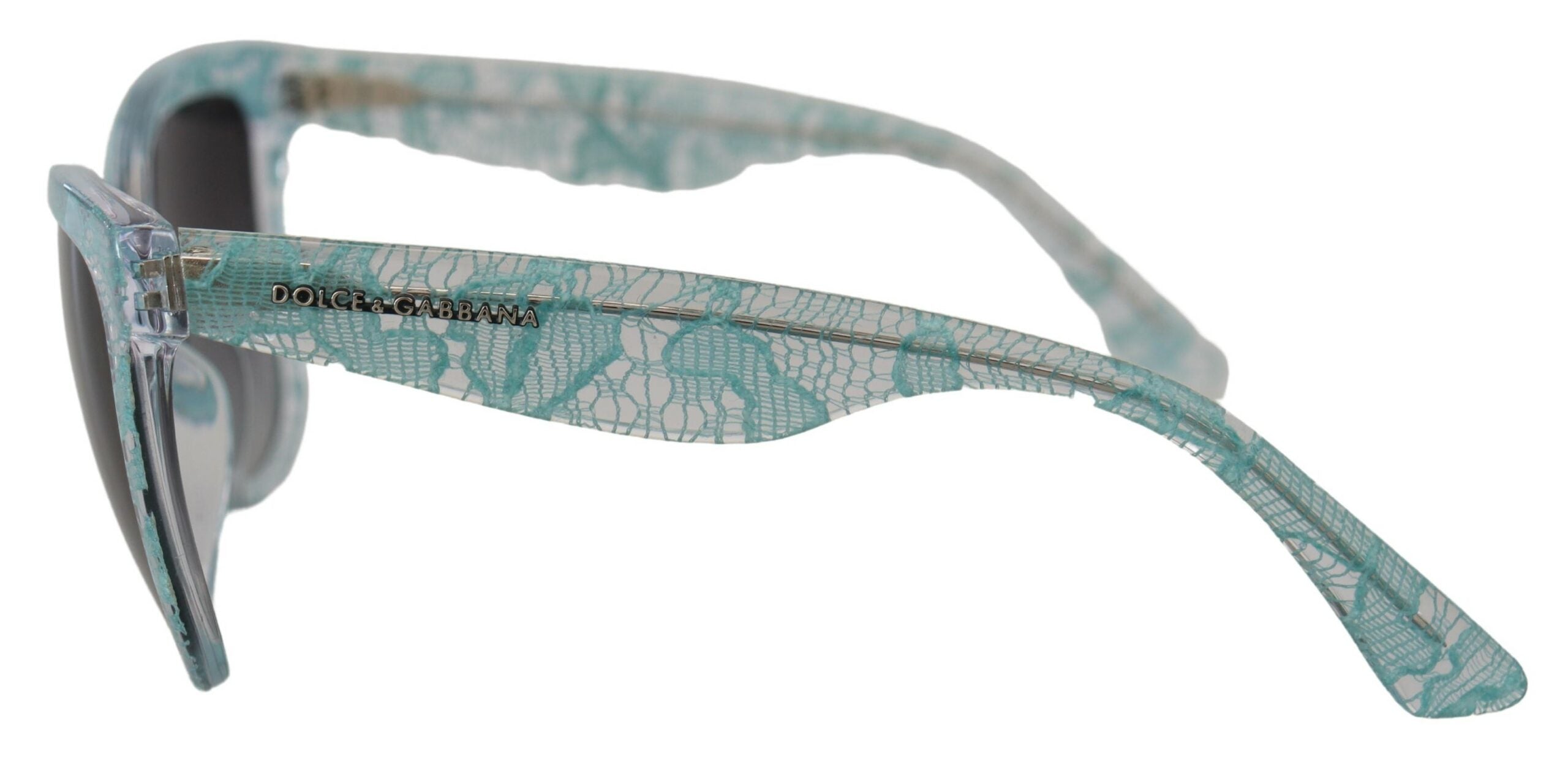 Dolce &amp; Gabbana Lunettes de soleil élégantes avec détails en dentelle bleue